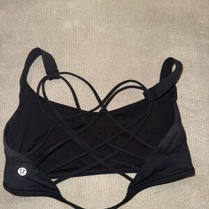 Lululemon Black Strappy Back Sports Bra Size 10